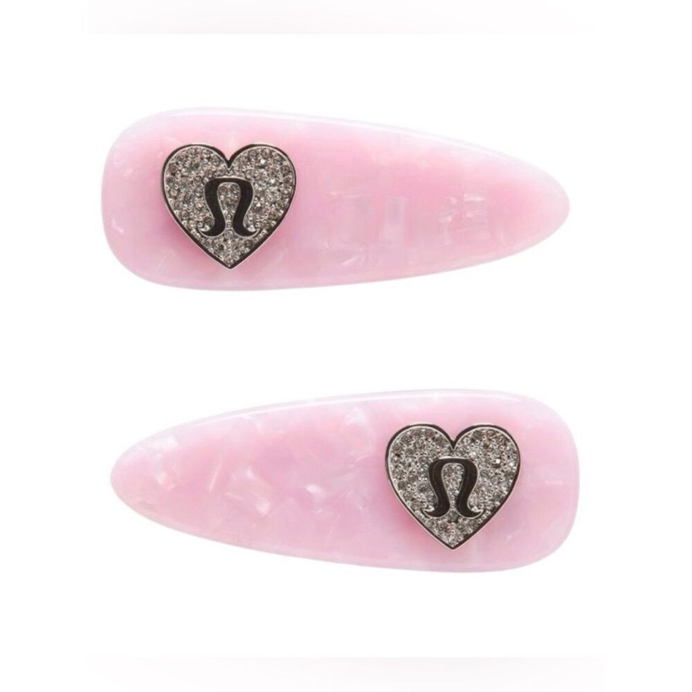 Pink Clips Lululemon Jewelled Alligator Clips 2 Pack Blush Blend/Silver